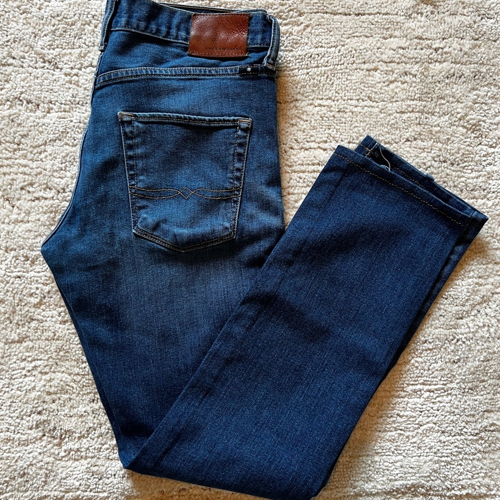 Button Fly Lucky Brand Dark Blue Straight Jeans